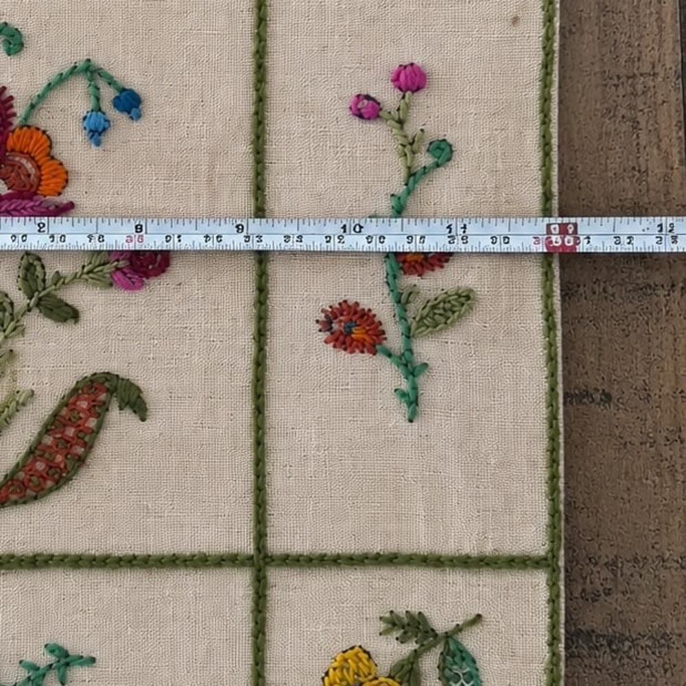 Vintage Hand Embroidered Folk Art Textile Wall Hanging - Picture 6 of 6